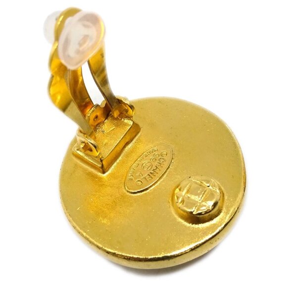 Chanel Button Earrings Clip-On Gold 99A 144163 - Picture 4 of 4